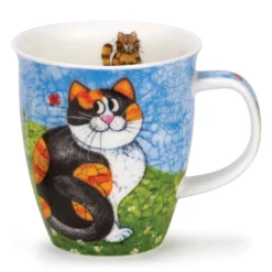 DUNOON Nevis Happy Cats Tortoiseshell (Tabby On Reverse) Mug