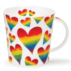 DUNOON Cairngorm Rainbow Hearts Mug*