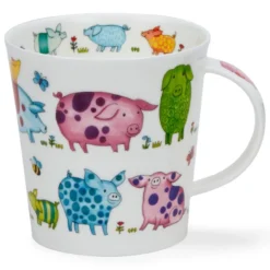 DUNOON Cairngorm Bright Bunch Pig Mug