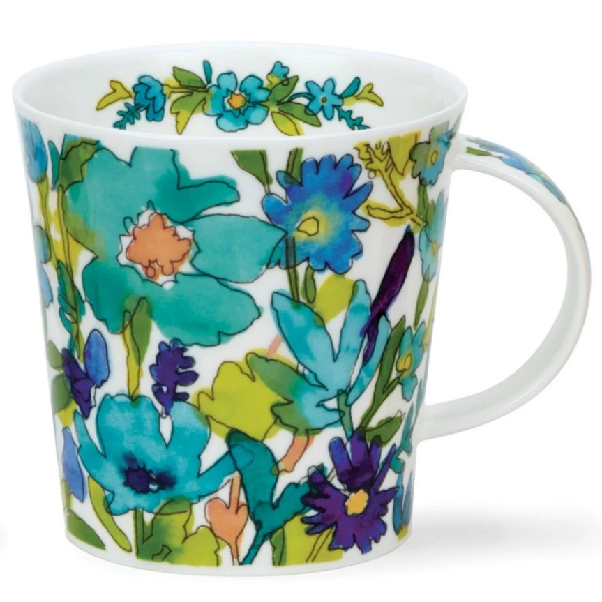 DUNOON Cairngorm Flower Shower Blue Mug 1 DUNOON Cairngorm Flower Shower Blue Mug