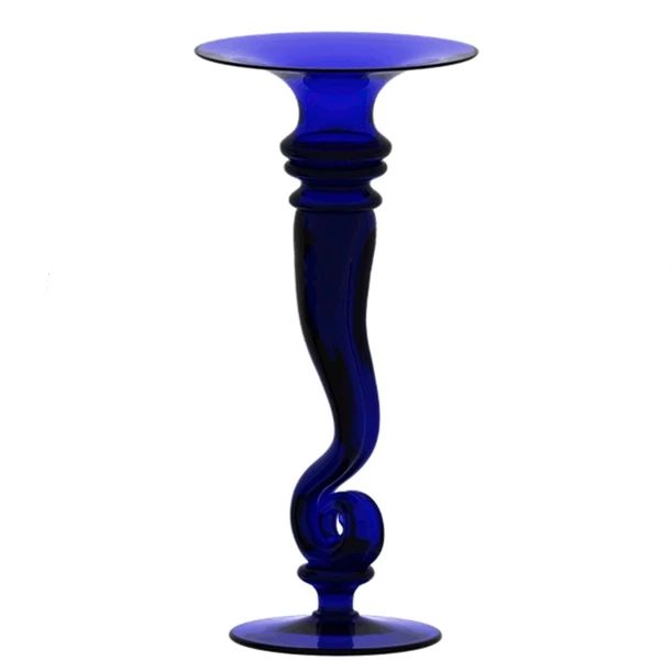 Bristol Glass Blue Neptune Candlestick BB033 1 Bristol Glass Blue Neptune Candlestick BB033