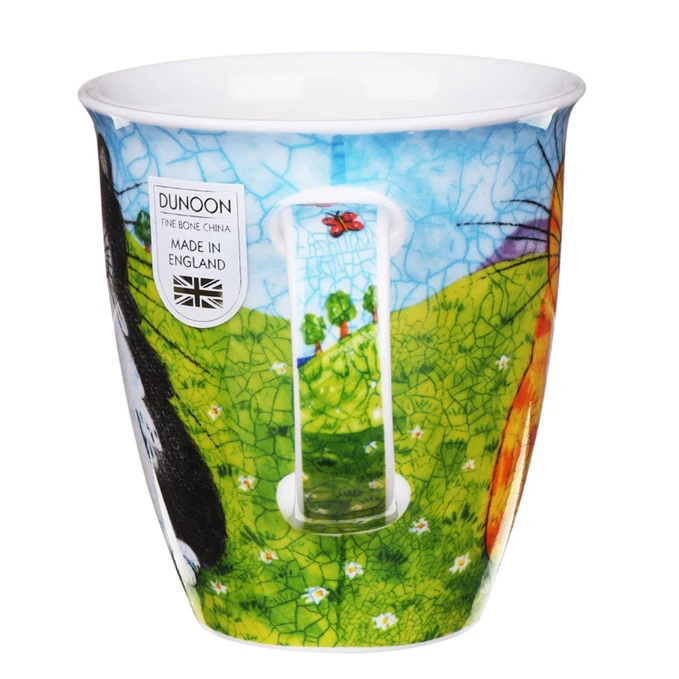 DUNOON Nevis Happy Cats Black & White (Ginger On Reverse) Mug 2 DUNOON Nevis Happy Cats Black & White (Ginger On Reverse) Mug - Image 2