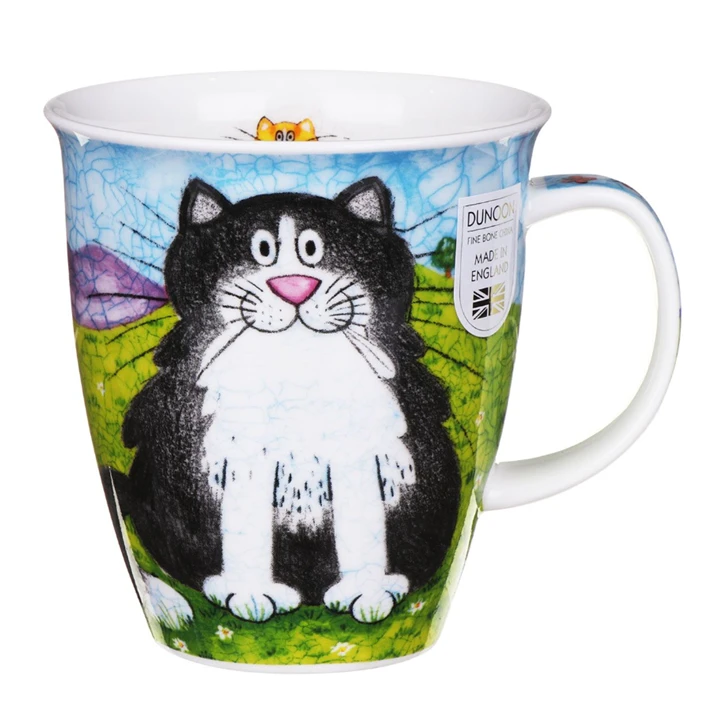 DUNOON Nevis Happy Cats Black & White (Ginger On Reverse) Mug 5 DUNOON Nevis Happy Cats Black & White (Ginger On Reverse) Mug - Image 5