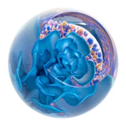 Caithness Floral Delight Aqua Paperweight U22023