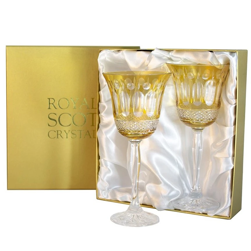 Royal Scot - Belgravia Large Wine Pair Amber Presentation Boxed 1 Royal Scot - Belgravia Large Wine Pair Amber Presentation Boxed