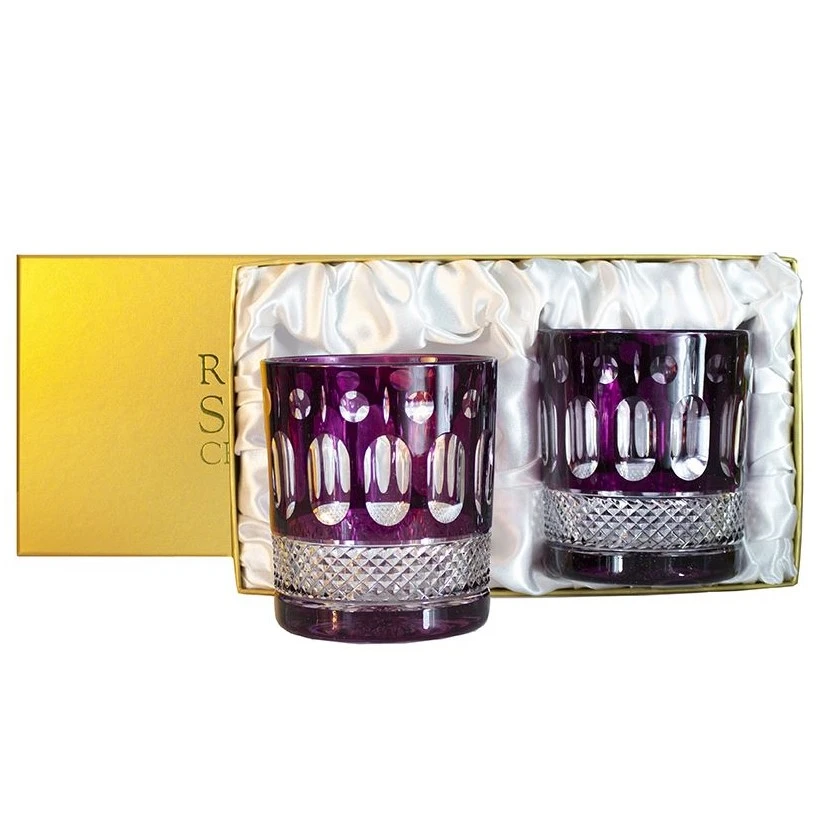 Royal Scot - Belgravia Large Tumbler Pair Mulberry Pres. Boxed 1 Royal Scot - Belgravia Large Tumbler Pair Mulberry Pres. Boxed