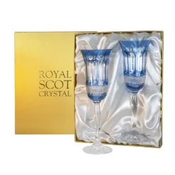 Royal Scot - Belgravia Flute Pair Sky Blue Presentation Boxed