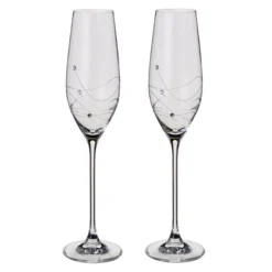 DARTINGTON Glitz Champagne Flute Glass Pair ST2557/5