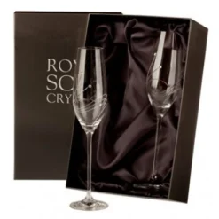 Royal Scot - Pair Of Diamante Crystal Champagne Flutes