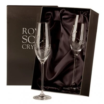 Royal Scot - Pair Of Diamante Crystal Champagne Flutes 1 Royal Scot - Pair Of Diamante Crystal Champagne Flutes