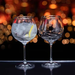 DARTINGTON Glitz Gold Gin & Tonic Copa Glass Pair ST3305/13/N/P -Glassware Specialty Store st3305 13 n p mood 1646991391